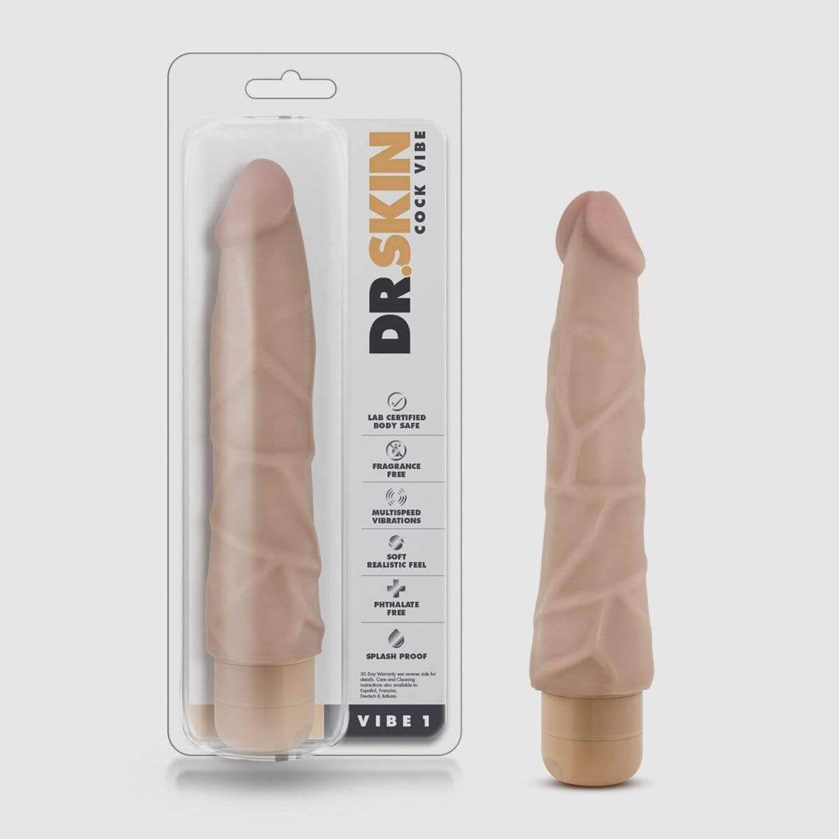 Dr. Skin - Cock Vibe 19 Inch Vibrating Cock - Beige