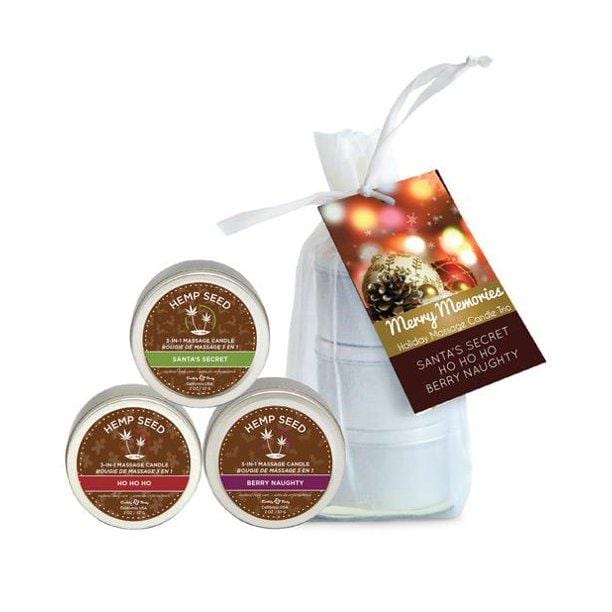 Holiday Hemp Seed Mini Massage Candle Trio