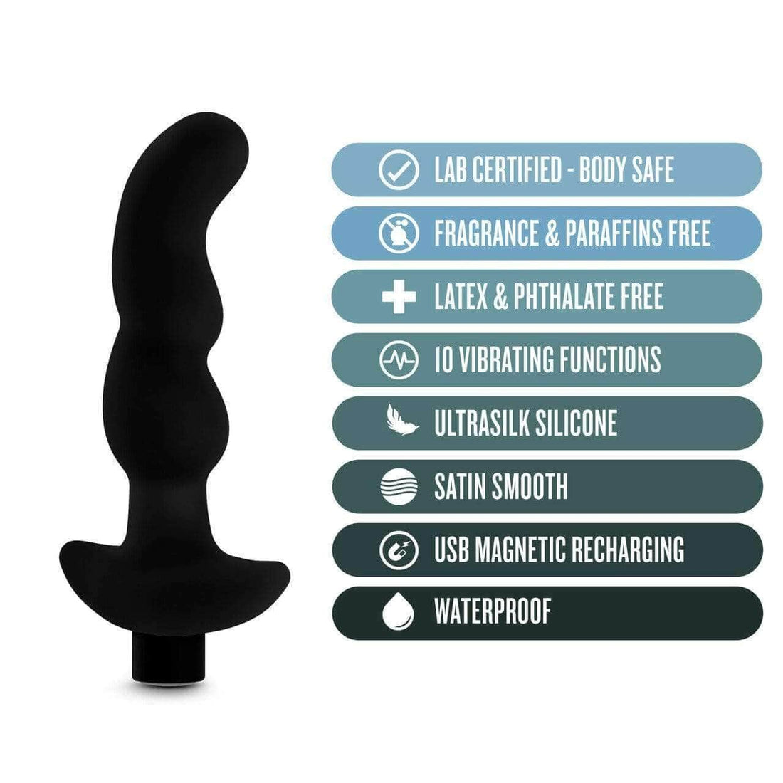 Silicone Vibrating Prostate Massager 03 - Black