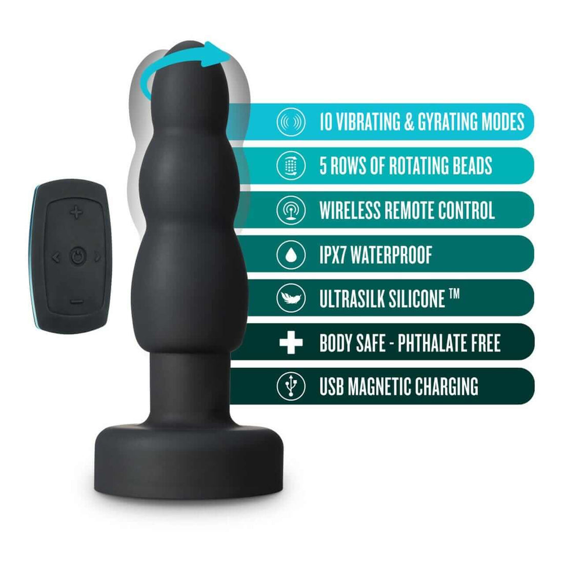 Anal Adventures Platinum Propel Plug - Black