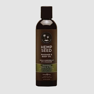 Earthly Body Hemp Seed Massage Oil - Guavalava, 8oz/236ml