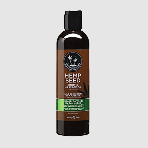 Earthly Body Hemp Seed Massage Oil - Naked in the Woods, 8oz/236ml