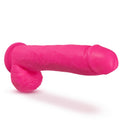 Neo Elite 10 Inch Silicone Dual Density Cock with Balls - Neon Pink