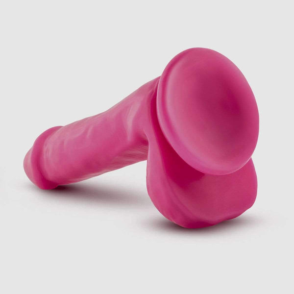 Neo Elite 6 Inch Silicone Dual Density Cock with Balls - Neon Pink