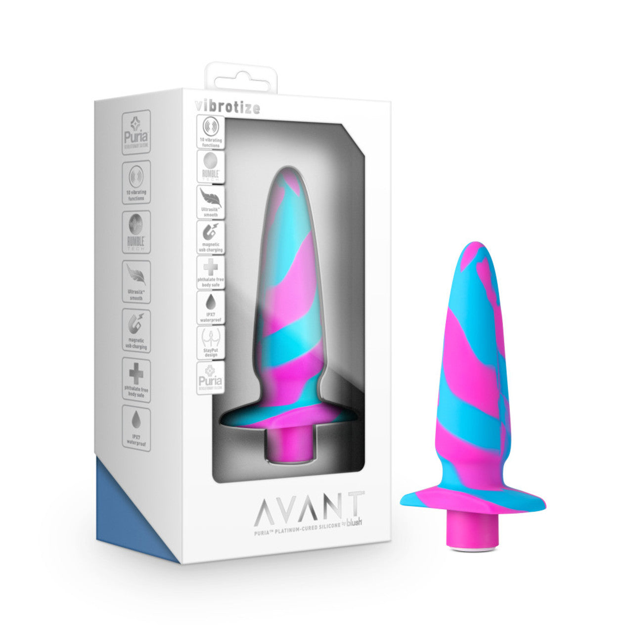 Avant Vibrotize Butt Plug - Fuchsia