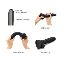 Sliding Skin Realistic Dildo - L, Black