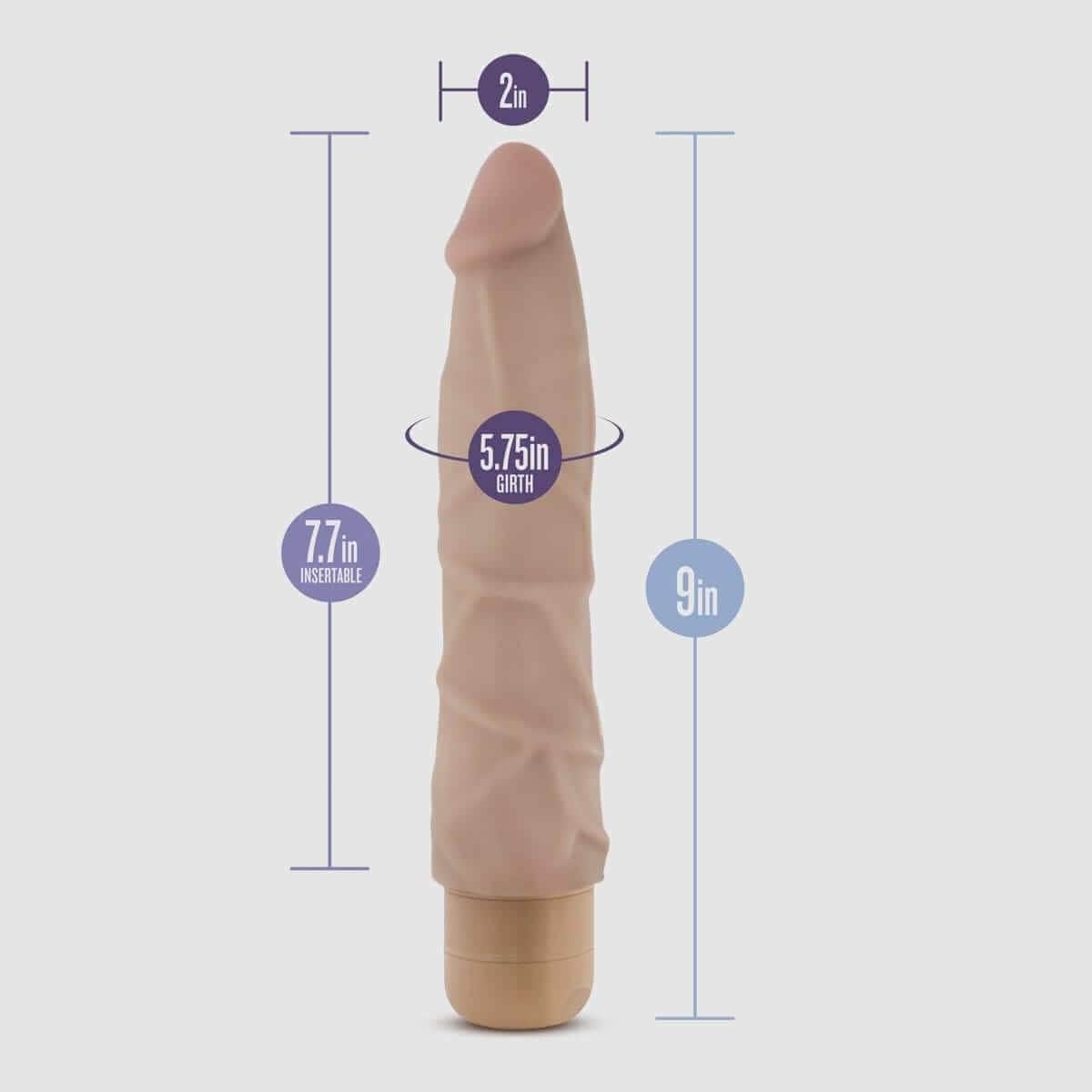 Dr. Skin - Cock Vibe 19 Inch Vibrating Cock - Beige