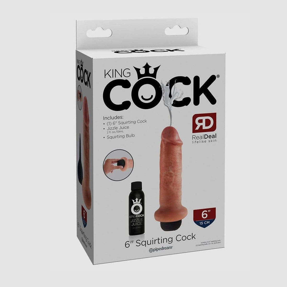 King Cock 6" Squirting Cock - Flesh