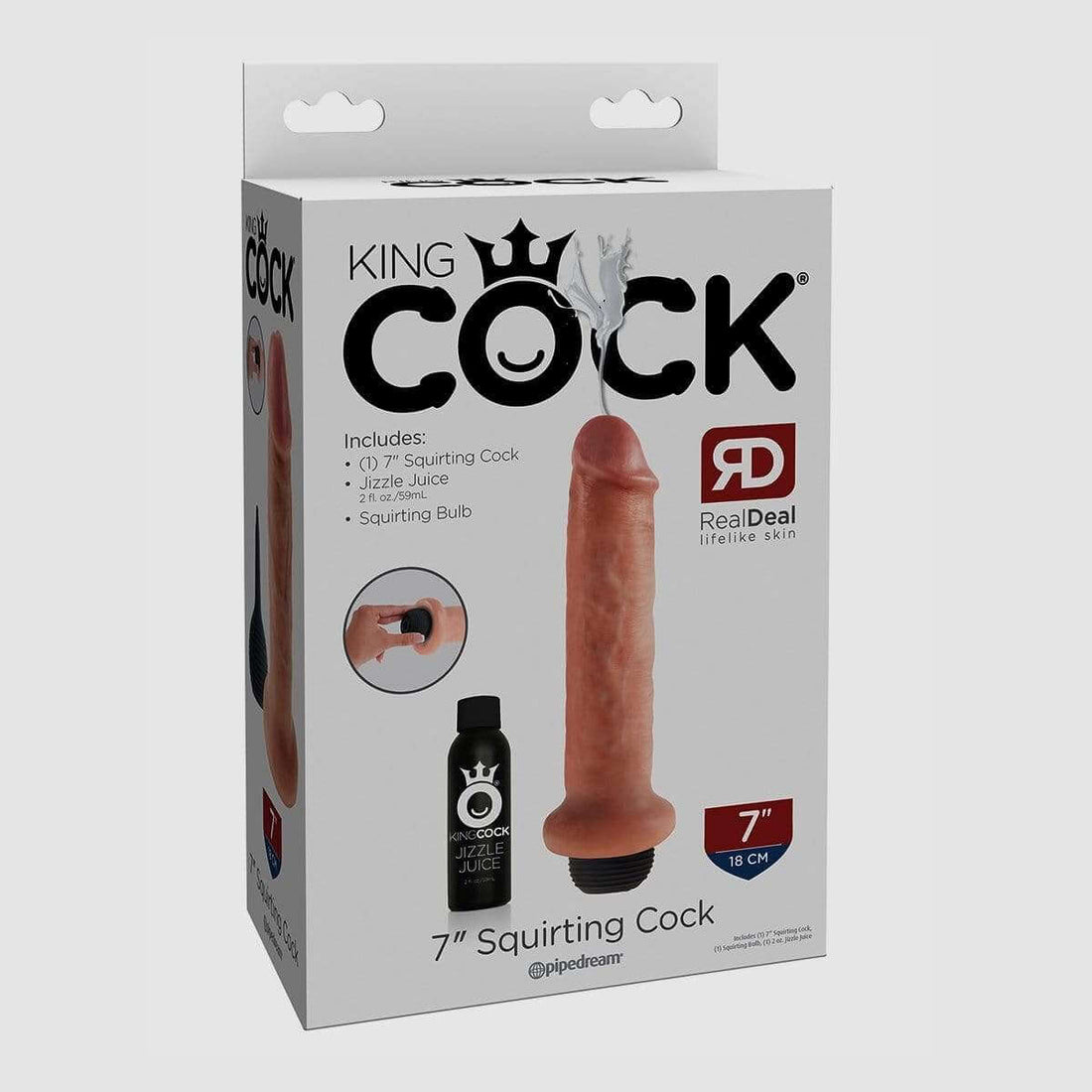 King Cock 7" Squirting Cock - Flesh