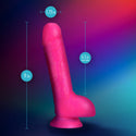 Neo Elite 9 Inch Silicone Dual Density Cock with Balls - Neon Pink