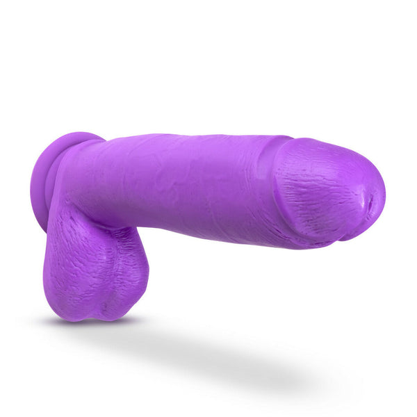 Neo Elite 10 Inch Silicone Dual Density Cock with Balls - Neon Purple