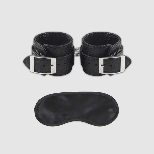 Lux Fetish Unisex Leatherette Cuffs - Black