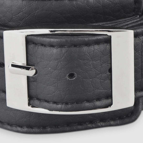 Lux Fetish Unisex Leatherette Cuffs - Black