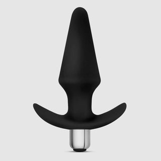 Luxe Discover Vibrating Silicone Butt Plug - Black