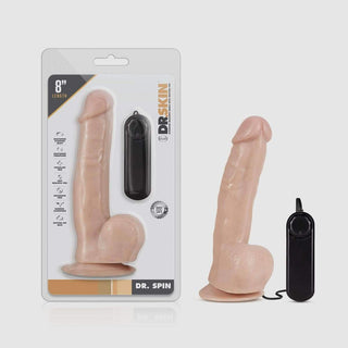 Dr. Skin - Dr. Spin - 8 Inch Gyrating Realistic Dildo with Suction Cup - Vanilla