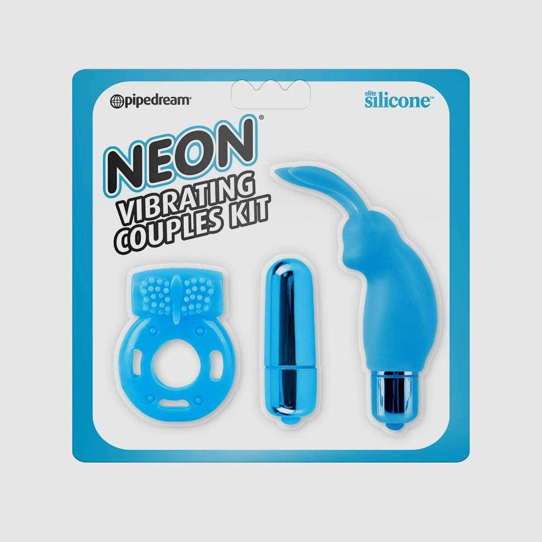 Neon Vibrating Couples Kit - Blue