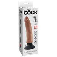 King Cock 7" Vibrating Cock - Brown