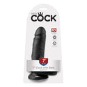 King Cock 7" Cock with Balls - Black