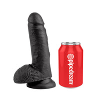 King Cock 7" Cock with Balls - Black