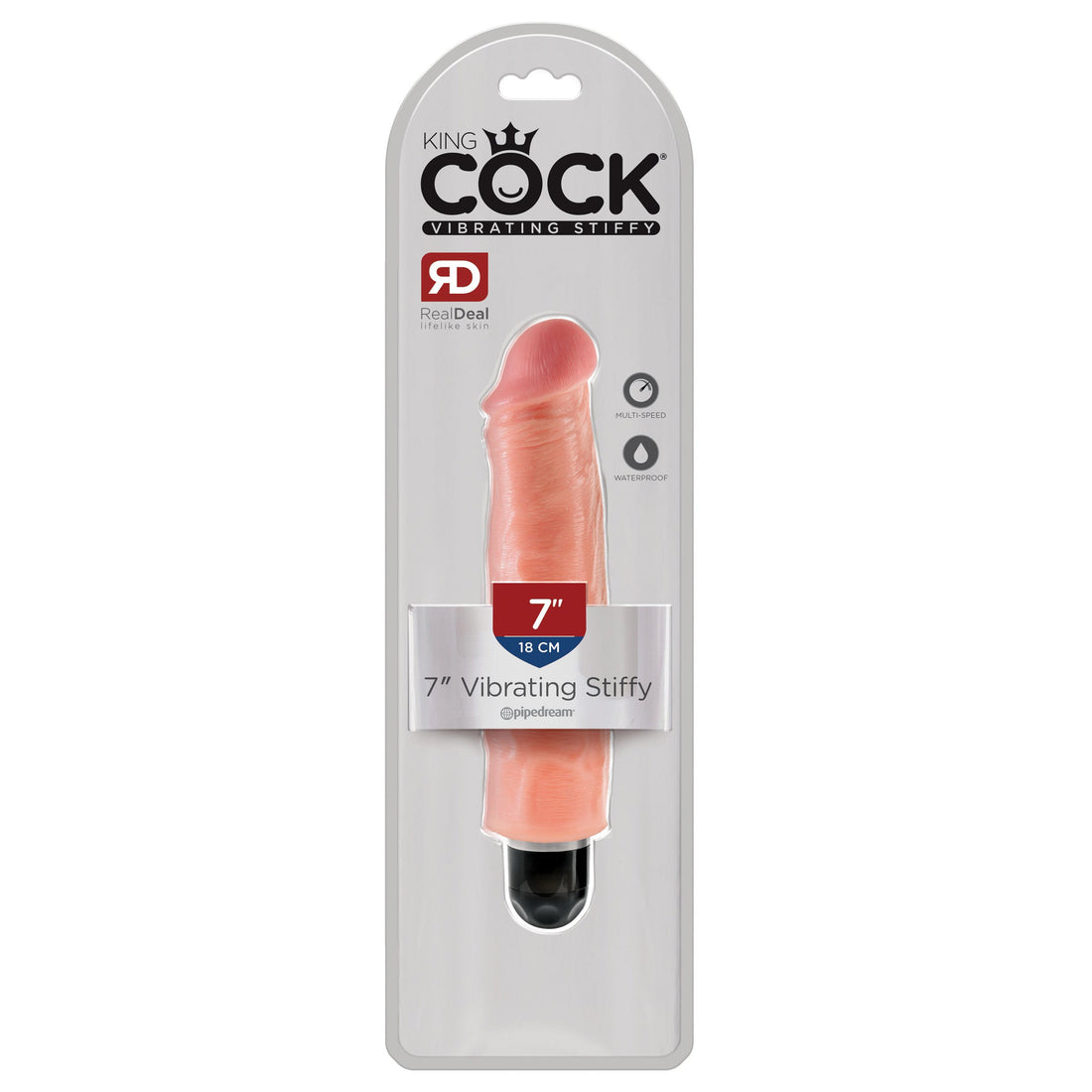 King Cock 7" Vibrating Stiffy Cock - Flesh