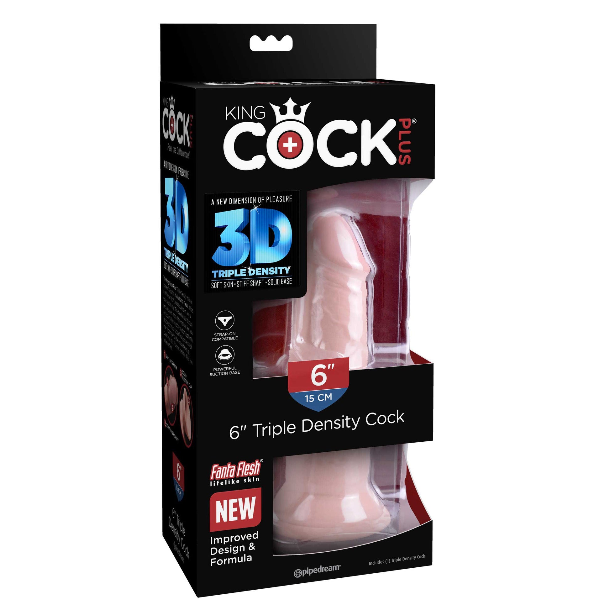 King Cock Plus 6" Triple Density Cock - Light