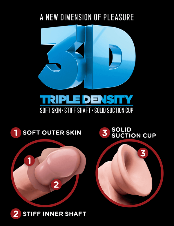 King Cock Plus 7.5"" Triple Density Cock with Balls - Light