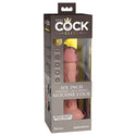 King Cock Elite 6" Dual Density Vibrating Silicone Cock with Remote - Light