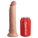 King Cock Elite 9" Dual Density Vibrating Silicone Cock with Remote - Light