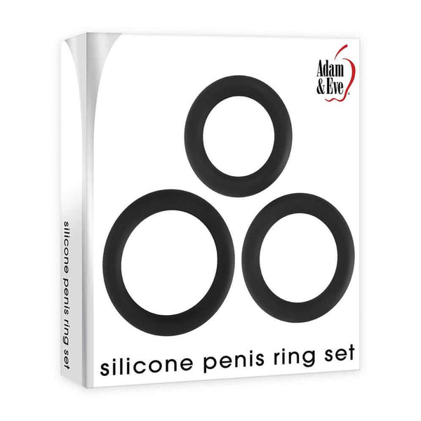 Silicone Penis Ring Set - Black