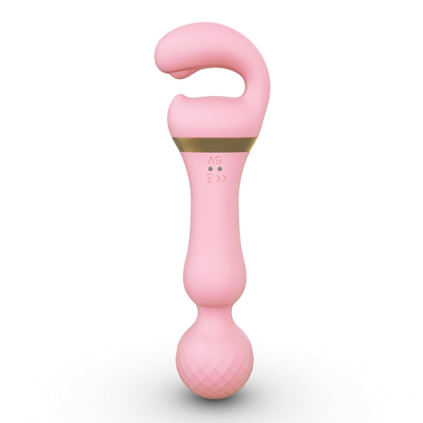 Gem Scepter Clitoral Stimulation Wand Vibrator - Light Pink