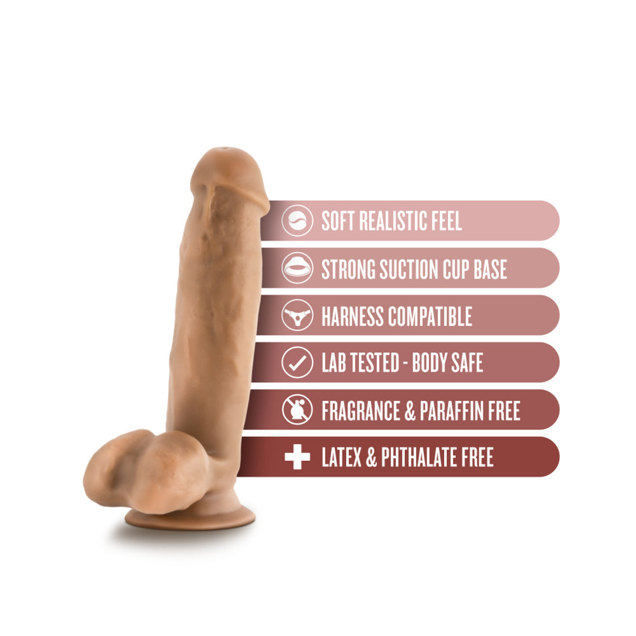 7 Inch Dildo With Balls - Tan