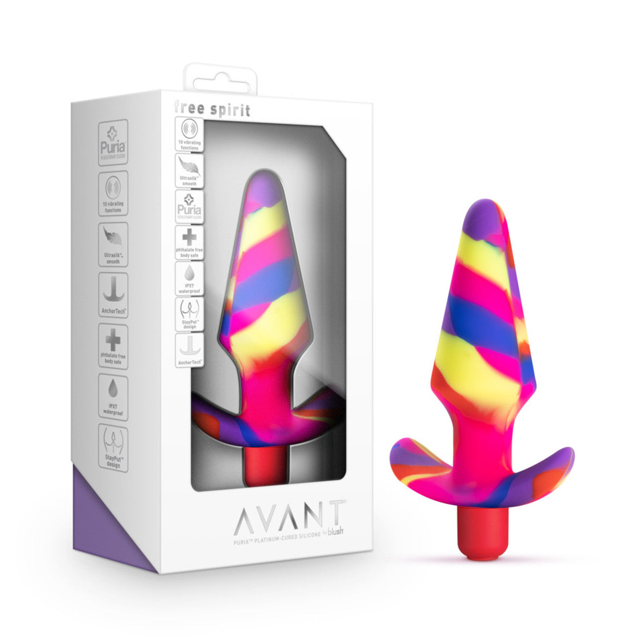 Avant Free Spirit Scarlet Vibrating Butt Plug - Scarlet