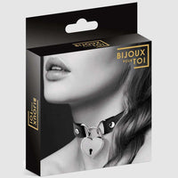 Heart Padlock Choker Black