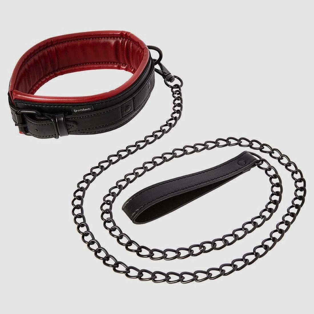 Sportsheets Saffron Collar Leash - Black/Red