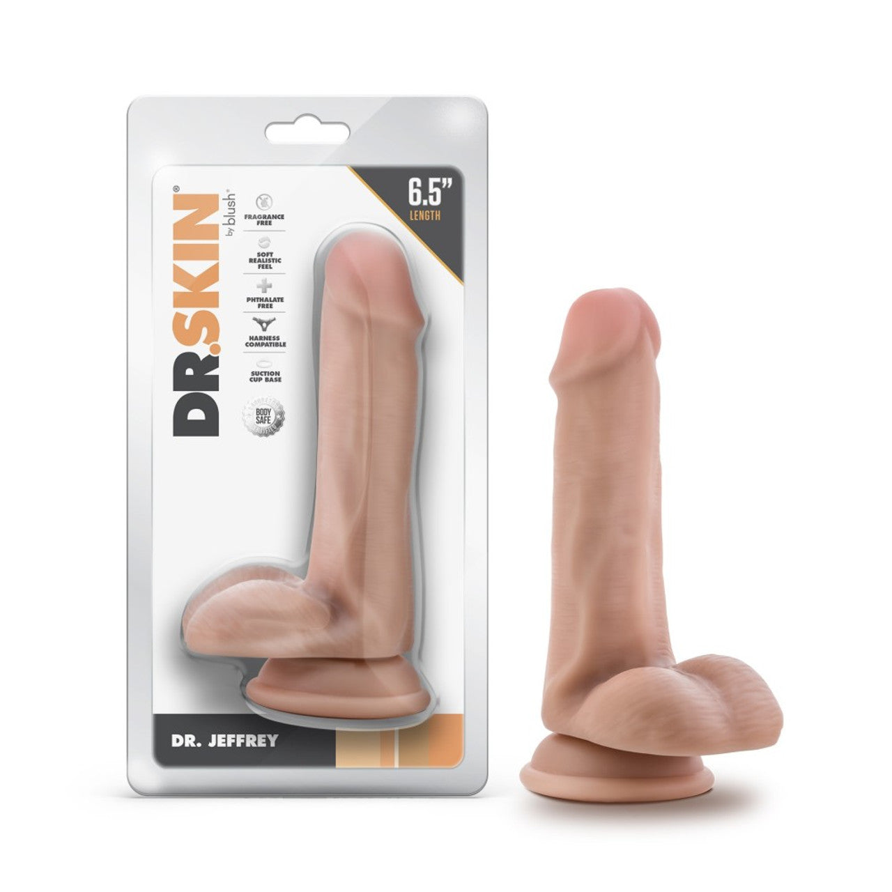 Dr. Jeffrey 6.5 Inch Dildo With Balls - Beige