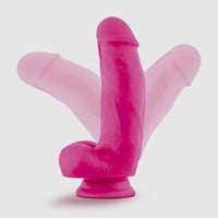 Neo Elite 7' Silicone Dual Density Cock w Balls - Neon Pink