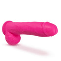 Neo Elite 11 Inch Silicone Dual Density Cock with Balls - Neon Pink
