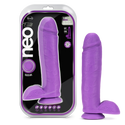 Neo Elite 10 Inch Silicone Dual Density Cock with Balls - Neon Purple