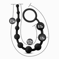 Silicone 10 Anal Beads - Black