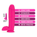 Neo Elite 10 Inch Silicone Dual Density Cock with Balls - Neon Pink
